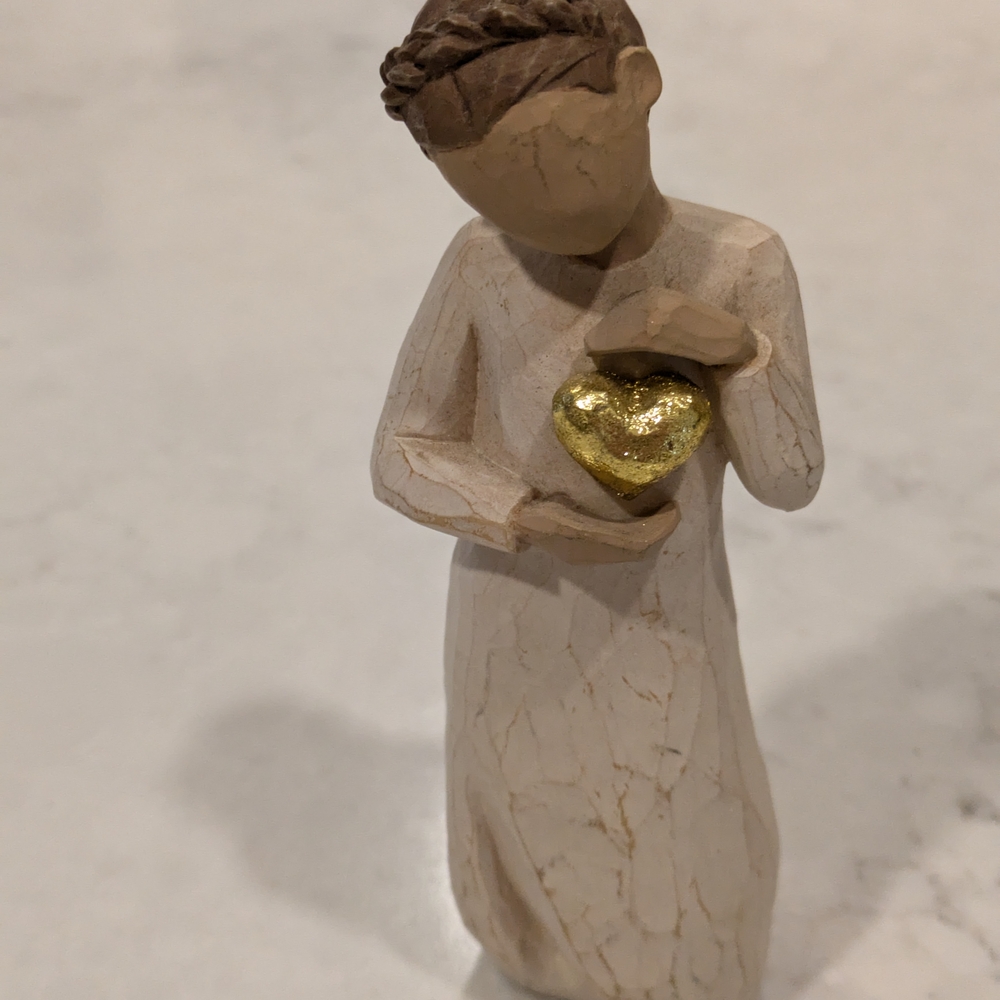 Willow Tree Gold Heart Figurine 5.25"